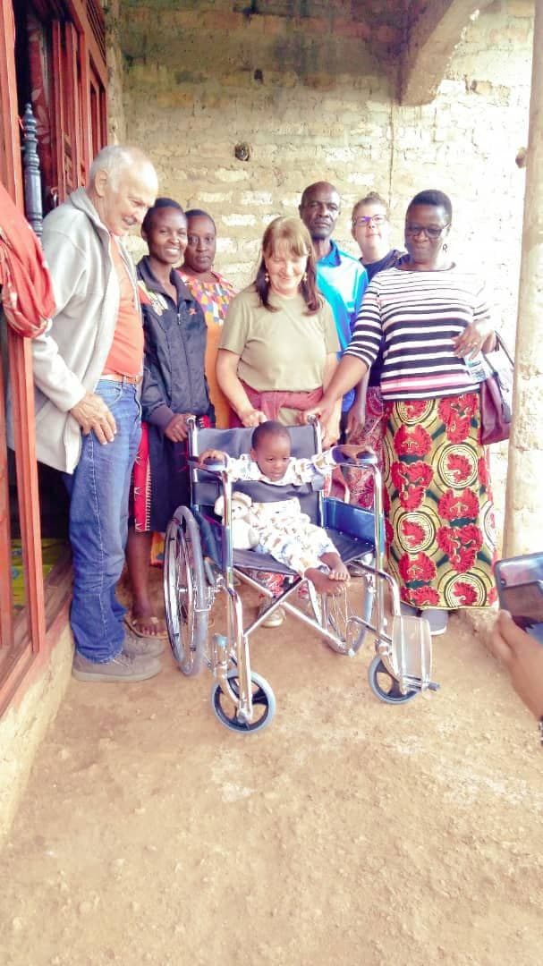 Anisha using her new wheelchair